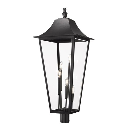 Z-Lite Gannon 5 Light Outdoor Post Mount Fixture, 16in. W x 40.25in. H, Black 5008PHXXLR-BK